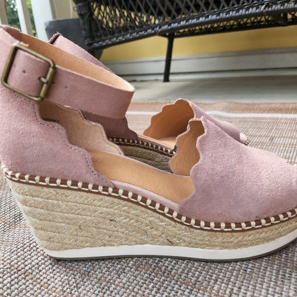 Crown Vintage Daffodil Suede Wedge Sandals - Picture 3 of 7